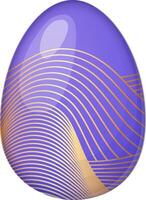A beautifully designed purple Easter egg with soft, wavy lines that create an artistic and fluid effect. This elegant decoration is perfect for sophisticated holiday themes, modern Easter cards, and decorative digital projects. vector