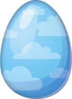 A beautifully decorated white Easter egg featuring an intricate blue lace pattern. This delicate and vintage-inspired design adds a touch of refinement and softness to any Easter-themed illustration or decorative project. vector