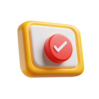 A digital representation of a checked button with a colored background png