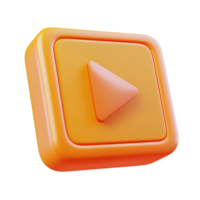 An orange color square shape with a play button symbol png