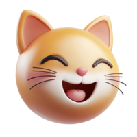 A smiling and happy cat emoji showing joyful expression on face png