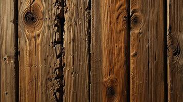 weathered oak plank surface under bright midday sunlight, showcasing the intricate grain patterns and natural knots. Include sharp shadows that emphasize the depth and ruggedness of the wood. photo