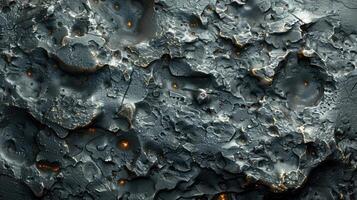 Abstract textured surface resembling a celestial body with craters and glowing points. photo