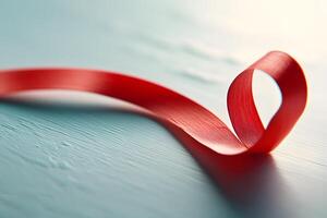 Flowing red ribbon photo
