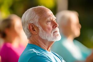 Peaceful Tai Chi Practitioners in a Tranquil Garden Setting Enjoying a Healthy Lifestyle photo