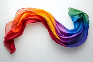 Rainbow fabric arch in flowing design photo