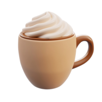 A creamy beverage with a sweet topping presented in a mug png