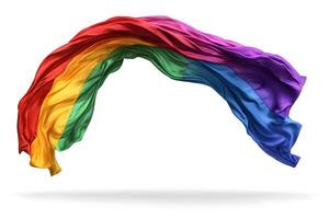 Rainbow LGBTQ Flag Floating in Arched Shape photo