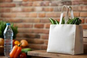 Organic Cotton Tote Bag with Fresh Vegetables photo