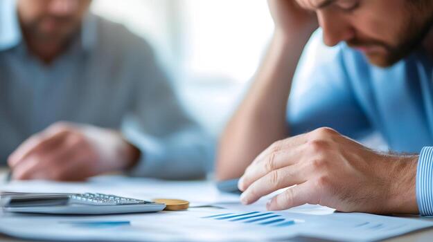 Professional Financial Advisor Discussing Debt Solutions with Stressed Client in Office photo