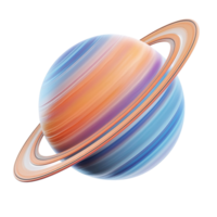 An artistic rendering of a colorful planet with rings surrounding it png