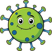 Smiling Coronavirus Cartoon Character Isolated on White vector