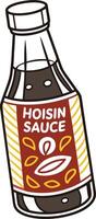 Hoisin Sauce Bottle Illustration on Isolated Background. vector