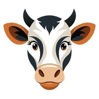 A Cow head illustration on white background vector