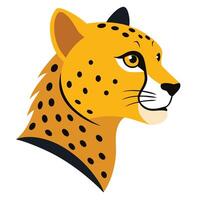 Cartoon Cheetah Head Isolated on White Background vector