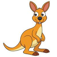 Cute Cartoon Kangaroo Isolated on White Background vector