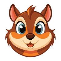 A cartoon squirrel head with big eyes on white background vector