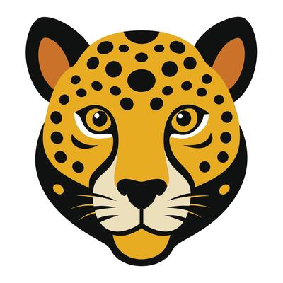 Isolated graphic of a leopard head