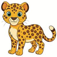 Cartoon Cute Leopard Isolated on White Background vector