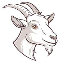 Cartoon Goat Head Isolated on White Background vector
