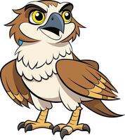 Cartoon Osprey Illustration Character Design Element vector
