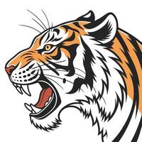 Roaring Tiger Head Illustration Artwork vector