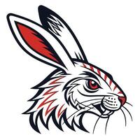 Modern Rabbit Head Illustration Design vector