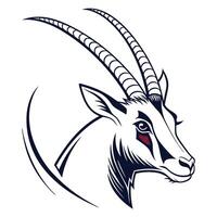 Majestic Oryx Head Illustration on White vector