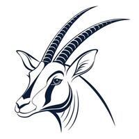Oryx head stylized illustration design vector