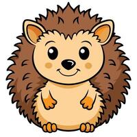 Cute Cartoon Hedgehog Character Illustration vector