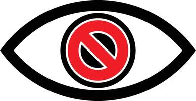 Blind Eye with Restriction Icon Symbol vector