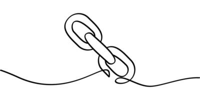 continuous line drawing of chain symbol. abstract line art illustration vector