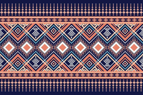 Retro geometric abstract seamless ethnic pattern.