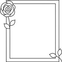 Stylized Flower Design Single Flower in Corner with Minimalist Line Drawing vector