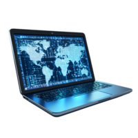 Global Network Data Visualization on Modern Laptop Screen png