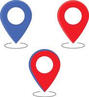 Pin location icon set vector