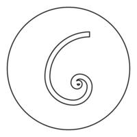 Golden ratio section Sacred geometry symbol ration proportions icon in circle round black color outline contour line thin vector