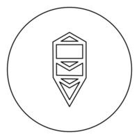Tree life Sacred geometry symbol icon in circle round black color outline contour line thin style vector