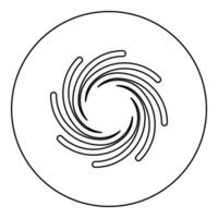 Gold spiral Sacred geometry symbol icon in circle round black color outline contour line thin vector