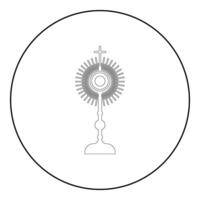 custodia christi sacramento de el eucaristía icono en circulo redondo negro color contorno contorno línea Delgado estilo vector