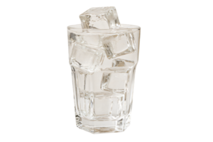 Refreshing Glass of Water with Ice Cubes Crystal Clear Cool Drink png