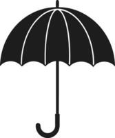 Classic Black Umbrella Silhouette - Elegant Rain Protection Icon for Spring and Weather Designs vector