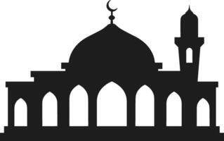 Minimalist Mosque Silhouette Illustration for Islamic Art vector
