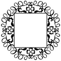 Original and beautiful black frame drawn in doodle style on a white background vector