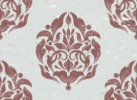 Classical luxury damask seamless pattern grunge background vector
