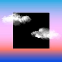 Abstract design with white realistic clouds vector
