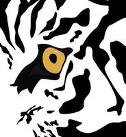 Piercing gaze of a tiger. Tiger is a symbol of strength and power of wild nature. vector