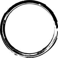 Grunge circle. Buddhist symbol. Circle drawn with ink. The grunge frame contains stains, scratches, cracks, bumps and other elements that create a worn effect. vector