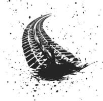 Grunge tire tracks. Speed and dynamics. Tire print. Black tire tracks. Spirit of freedom. Element of your design. vector