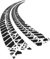 Grunge tire tracks. Tire imprint. Speed and dynamics. Element of your design. vector